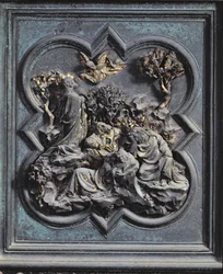 Agonie im Garten, dreizehntes Panel der Nordtüren des Baptisteriums von San Giovanni, 1403-24